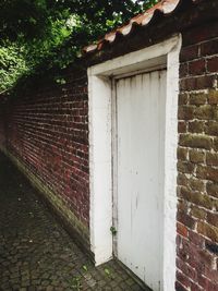 Closed door of building