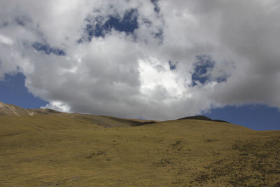 Scenic view of arid landscape against sky