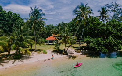 Scenic view of beach against sky