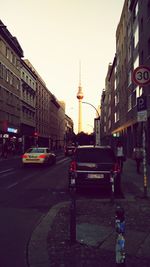 View of city street against sky