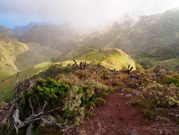 Scenic view of mountains against sky