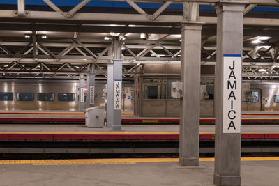 Train at railroad station platform