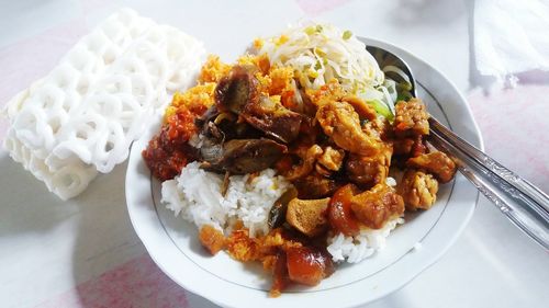 Close-up of served food