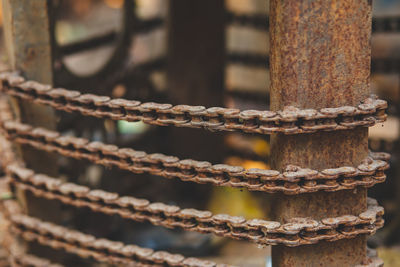 Old rusty vintage bike chain