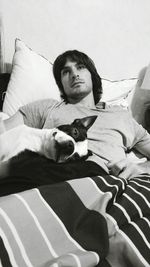 Portrait of man relaxing at home