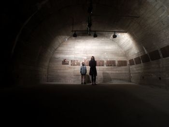 Interior of illuminated tunnel