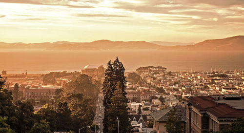 High angle view of cityscape