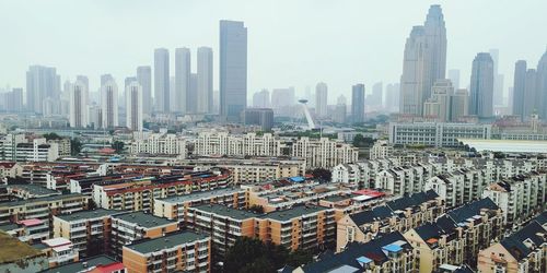 Aerial view of buildings in city