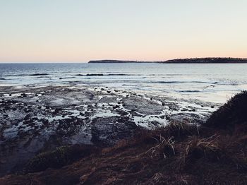 Scenic view of sea during sunset