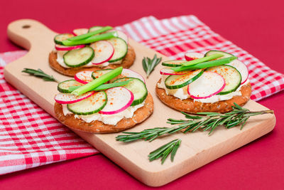 Close-up of food on table