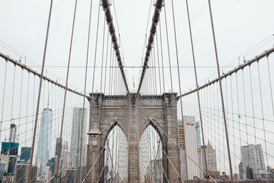 Low angle view of suspension bridge