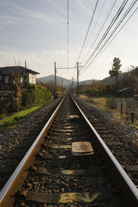 Railroad tracks against sky