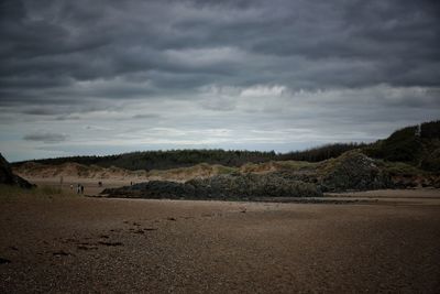 Scenic view of land against sky