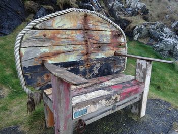 Close-up of abandoned wood