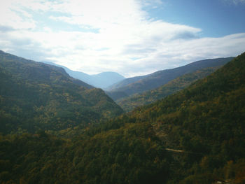 Scenic view of mountains against sky