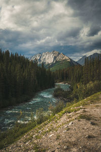 Scenic view of mountains against sky