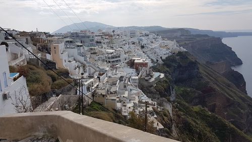 High angle view of buildings in city