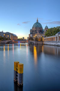 Bridge over river in city