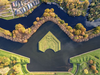 Aerial view of naarden in netherlands