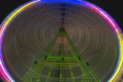 Aerial view of illuminated lights at night