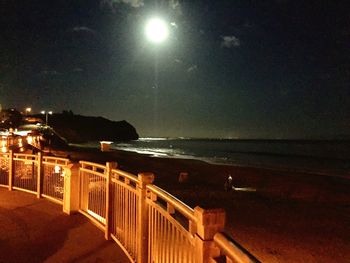 Scenic view of sea at night