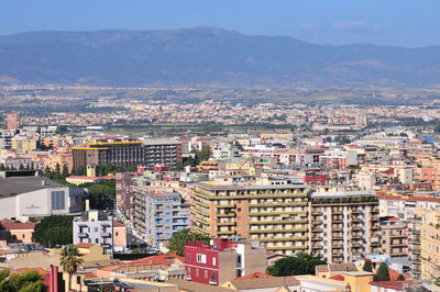 High angle view of townscape against sky
