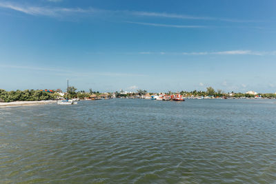 View from the ferry when arriving on holbox island in mexico.