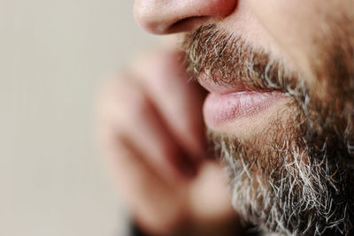 Close-up of man with hands