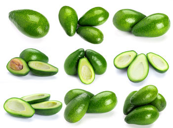 Close-up of green beans against white background