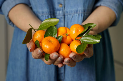 Close-up of hand holding fruit