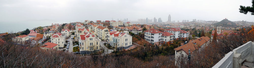 Panoramic view of townscape against sky