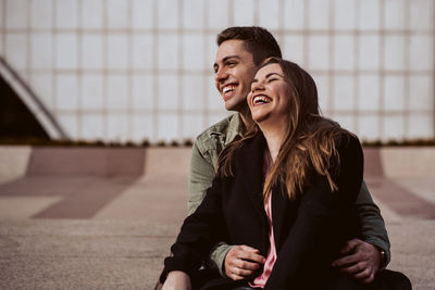 Portrait of a smiling young couple