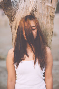 Woman looking at camera