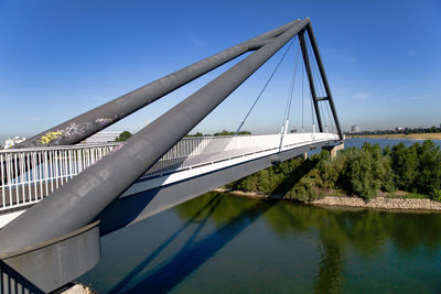 Bridge over river against blue sky
