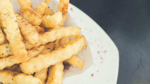 Close-up of potato chips in plate