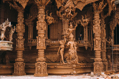 Statue of temple in building