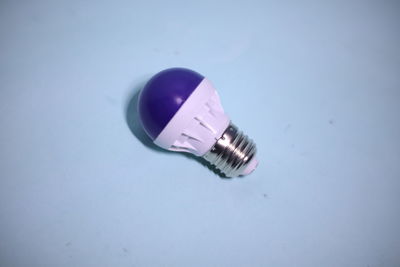 High angle view of light bulb on white background