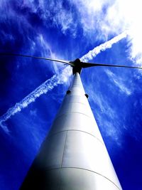 Low angle view of wind turbine against sky