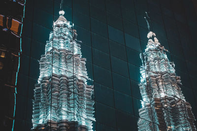 Full frame shot of illuminated modern building in city
