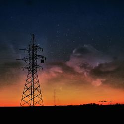 Low angle view of silhouette landscape against sky