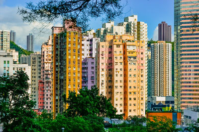 Buildings in city against sky