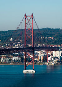 Suspension bridge over tejo river