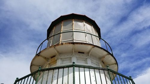 Low angle view of lighthouse against sky