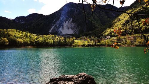 Scenic view of lake against mountain