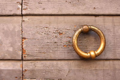 Close-up of old rusty metal door