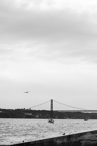 View of suspension bridge against sky