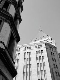 Low angle view of building against clear sky