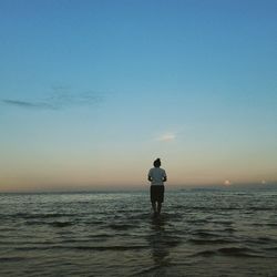 Scenic view of sea at sunset