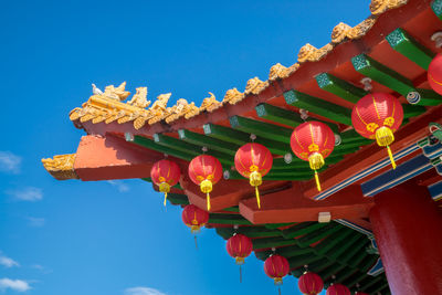 Traditional chinese lanterns display during chinese new year festival at thean hou temple