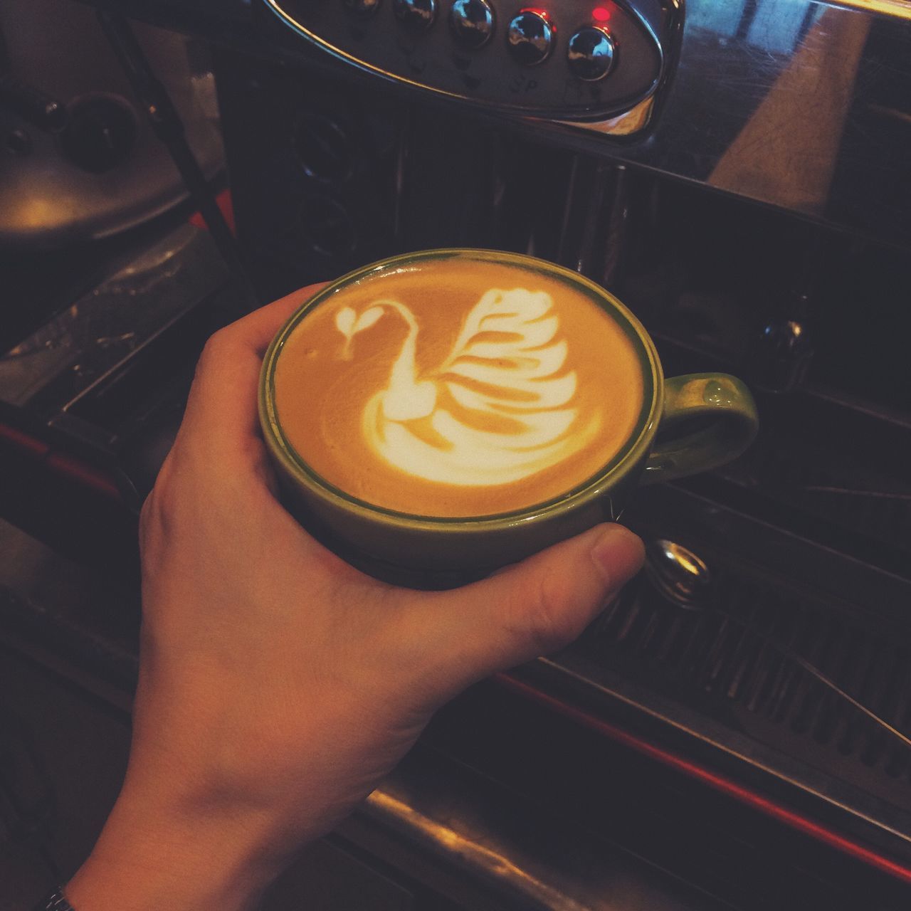 human hand, hand, real people, drink, food and drink, refreshment, one person, holding, coffee, cup, indoors, human body part, coffee - drink, coffee cup, lifestyles, mug, hot drink, frothy drink, froth art, latte, finger, crockery